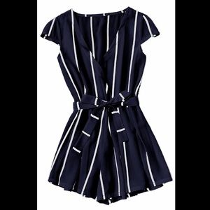 Romwe striped jumpsuit romper